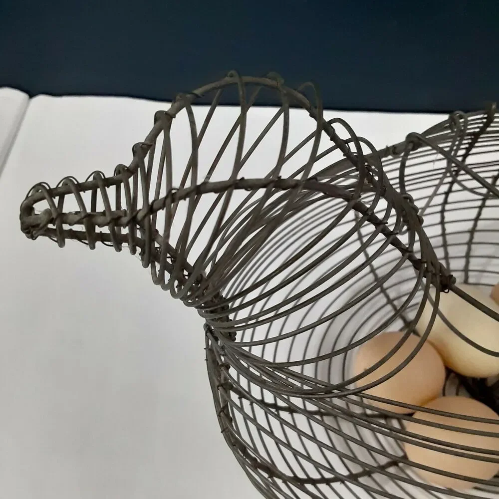 Wire Hen Egg Basket Farmhouse, Country Living, Industrial